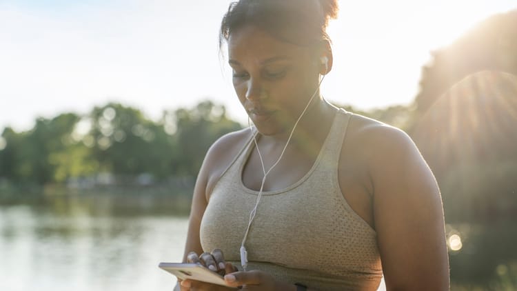 african american woman exercising as a form of RV self care